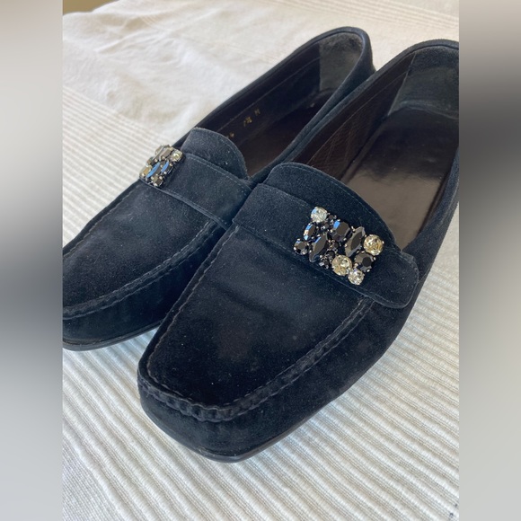 Stuart Weitzman Black Suede Loafers - Picture 10 of 16